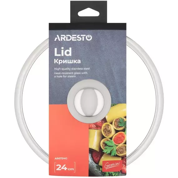 Capac Ardesto Lid Gemini AR0724G, 24cm, Oțel inoxidabil, 2 image