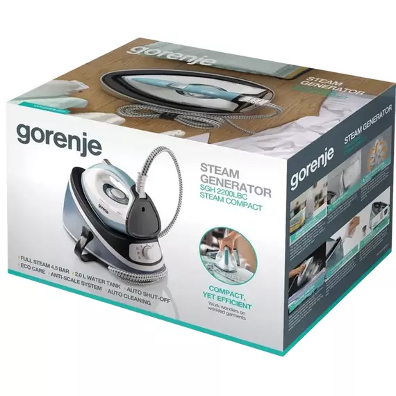 Fier de călcat cu generator de abur Gorenje SGH2200LBC, 2200W, Albastru, 3 image