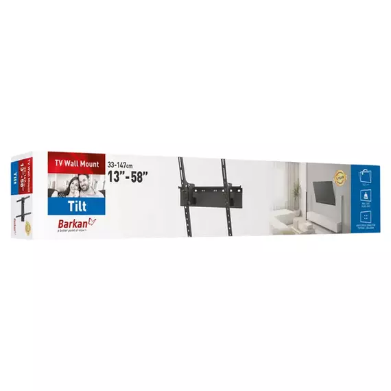 Suport înclinat pe perete BARKAN E314, Negru, 2 image