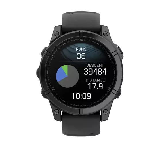 Garmin Fenix E, 47 mm, Slate grey steel with Black silicone band (010-03025-01) EU, 2 image