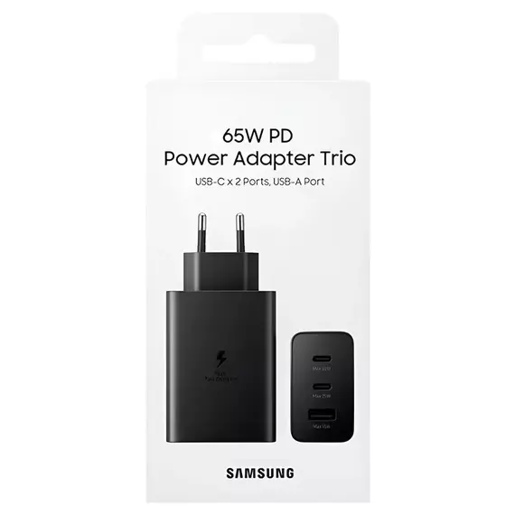 Încărcător Samsung Trio Fast Travel Charger EP-T6530, 65W, Negru, 2 image
