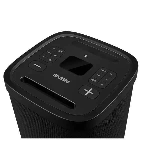 Partybox SVEN "PS-1250" 300W, TWS, IPx4, Bluetooth, FM, USB, microSD, LED-display, 13500mA*h, Black, 7 image
