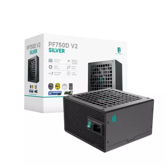 Power Supply ATX 750W Deepcool PF750D V2, 80+ Silver, 120mm, Active PFC, DC/DC, ATX 3.1, Flat cable, 5 image