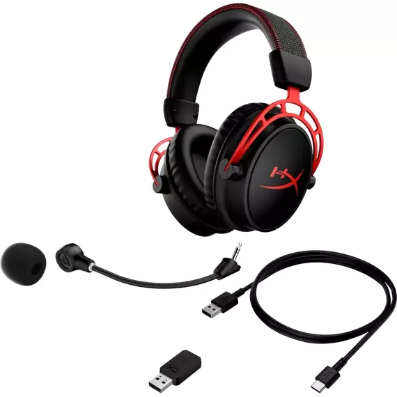 Căști gaming HyperX Cloud Alpha Wireless, Fără fir, Negru/Rosu, 5 image