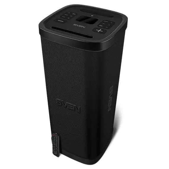 Partybox SVEN "PS-1250" 300W, TWS, IPx4, Bluetooth, FM, USB, microSD, LED-display, 13500mA*h, Black, 3 image