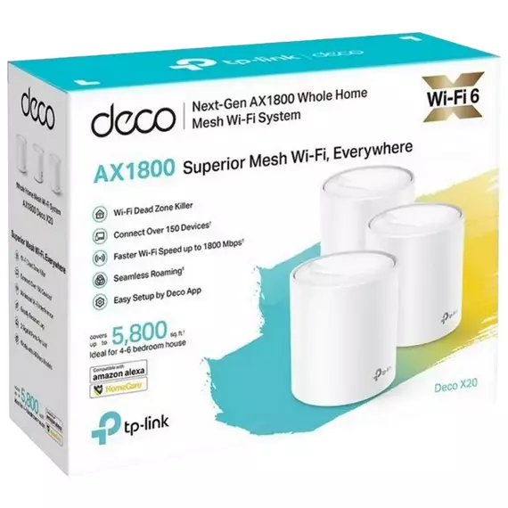 Sistem Wi-Fi Mesh TP-LINK Deco X20 (3-pack), Alb, 3 image