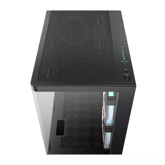 Case mATX Deepcool CG380U 3F, w/o PSU,2x120side 1x120rear ARGB PWM, 2xUSB3.0, 1xTypeC, Curved-Glass, 3 image