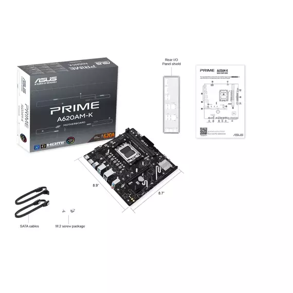 Placă de bază ASUS PRIME A620AM-K, AM5, AMD A620A, Micro-ATX, 6 image
