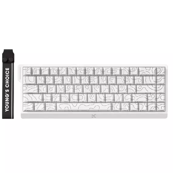 Tastatură MCHOSE Ace 68 Ultra E-Sport, Cu fir, White Topographic, 2 image