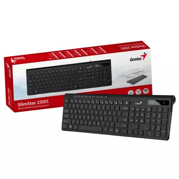 Tastatură Genius SlimStar 230 II, Cu fir, Negru, 5 image