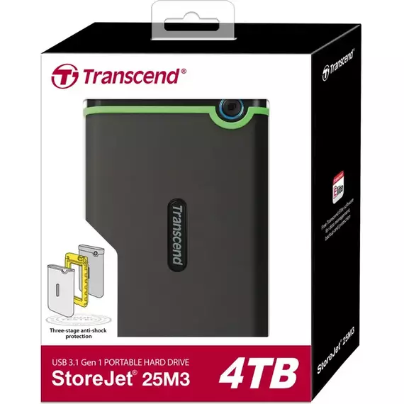 HDD portabil extern Transcend StoreJet 25M3S, 4 TB, Iron Gray (TS4TSJ25M3S), 4 image