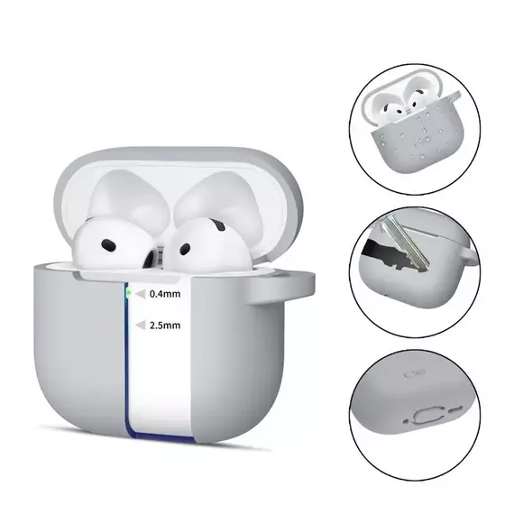 Husă pentru Airpods Tech Protect Hook, Crayon Grey, 2 image
