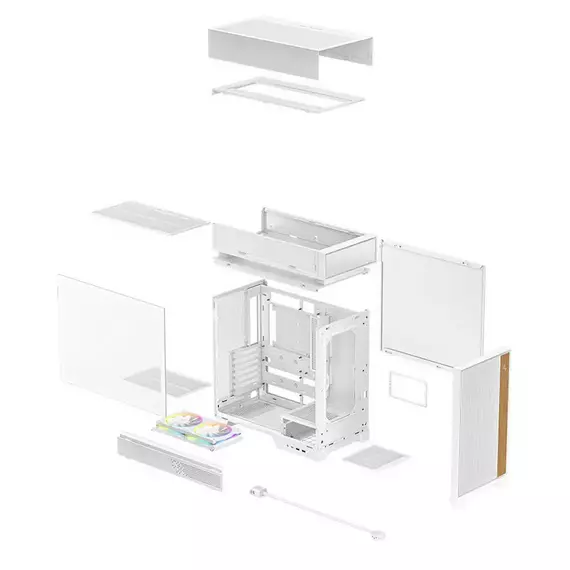 Carcasă PC Deepcool CL660 WH, Midi-Tower, Fără PSU, Alb, 8 image
