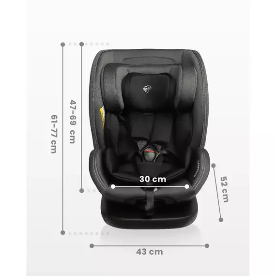 Scaun auto Caretero Securo, Grupa 0+/1/2/3 (0-36 kg), Gri deschis, 2 image