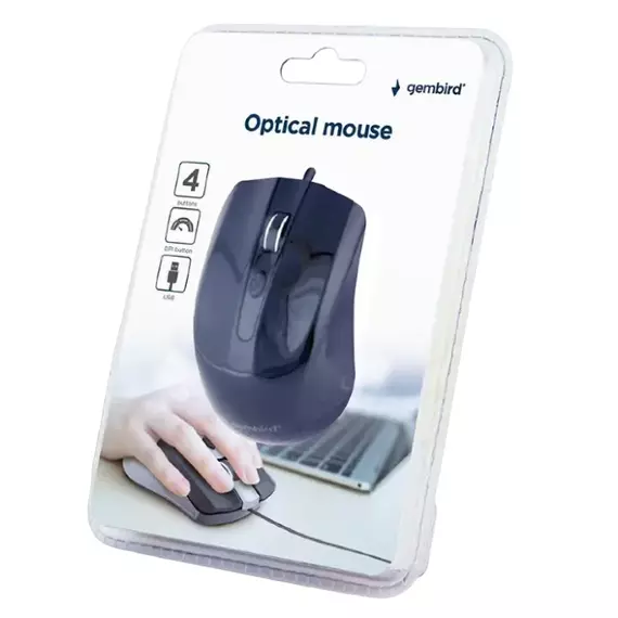 Mouse Gembird MUS-4B-01, Negru, 2 image