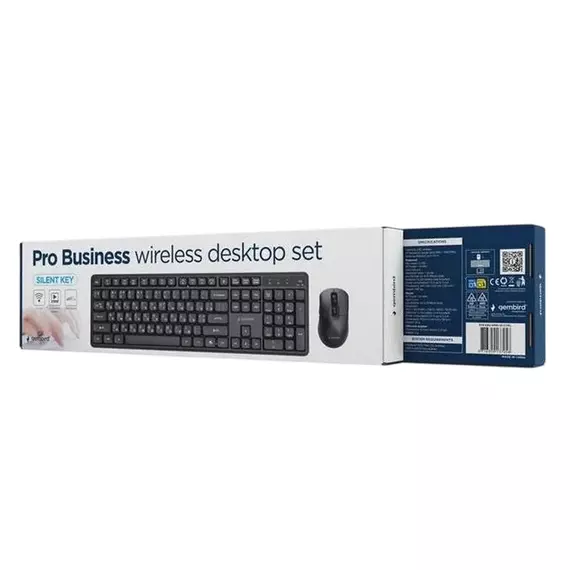 Wireless Keyboard & Mouse Gembird Silent key Pro Business KBS-WMS-01-CYRL, Slim , 5000dpi, 6 buttons, 3 image