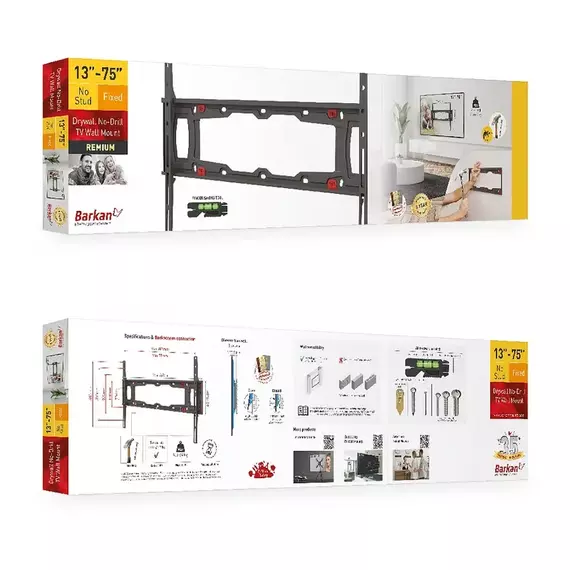 Wall Mount Barkan ''ND400.B'' Black 13"-75" Full Motion, max.43kg, VESA mm: up to 600x400mm, 5 image