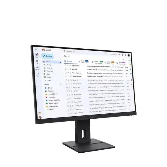 27" Monitor Lenovo ThinkVision E27-40, IPS 1920x1080 FHD, Negru, 5 image