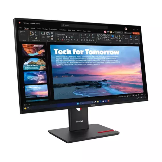 27" Monitor Lenovo T27QD-40, IPS 2560x1440 WQHD, Eclipse Black, 5 image