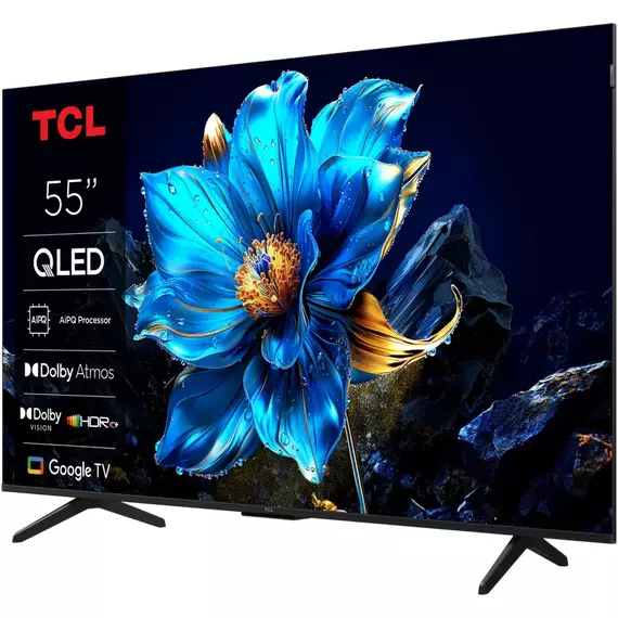 55" QLED SMART TV TCL 55P71K, 3840x2160 4K UHD, Google TV, Negru, 8 image