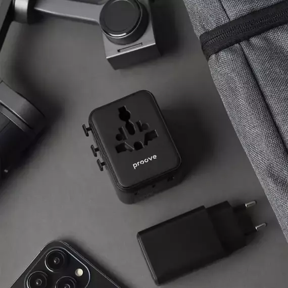 Travel Adapter Proove Trip, 25W, Black, 3 image