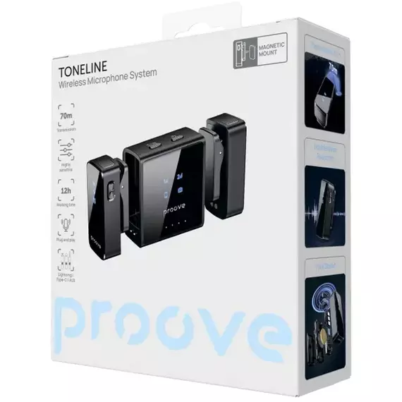 Microphone Wireless Microphone System Proove ToneLine (Lightning / Type-C / AUX), Black, 5 image