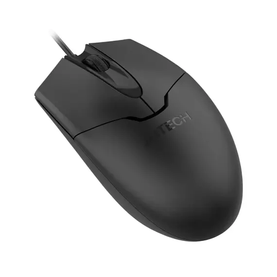 Mouse A4Tech OP-550S, 1200  dpi, 3 buttons, 104g, Optical, USB, 1.5m, With Silent Button, Black, 3 image