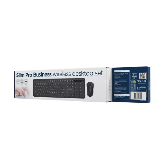 Wireless Keyboard & Mouse Gembird Slim Pro Business KBS-WPS-01-CYRL, Chocolate, 1200dpi, 3 buttons,, 2 image