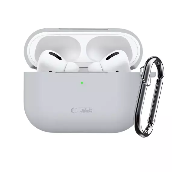 Husă pentru Airpods Tech Protect Hook Apple Airpods Pro 3, Crayon Grey, 2 image