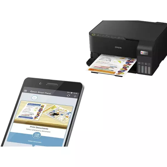 Imprimantă cu jet de cerneală Epson MFD EcoTank L3550, Negru, 2 image