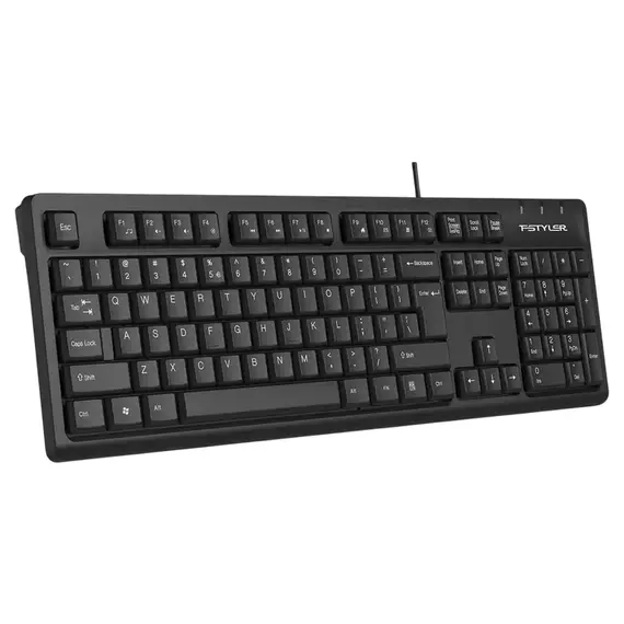 Keyboard A4Tech FK12, Fstyler FN Multimedia Wired Keyboard ( US+RU+RO ), Black, 3 image