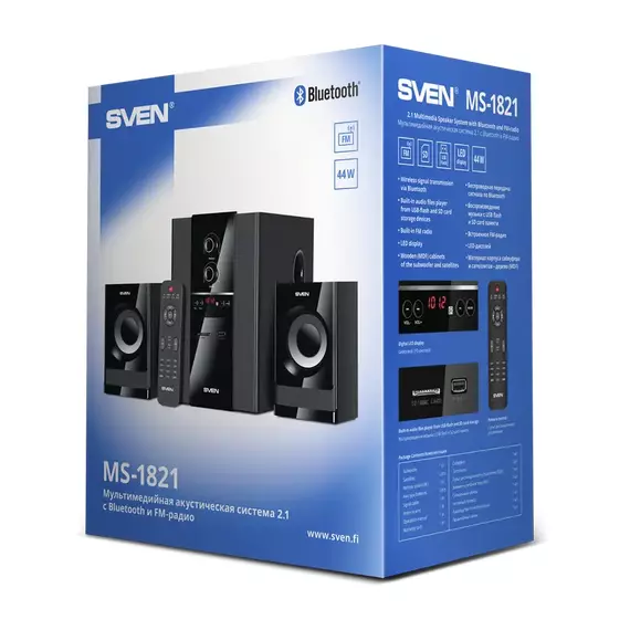 Sistem audio 2.1 CH SVEN MS-1821, Negru, 7 image