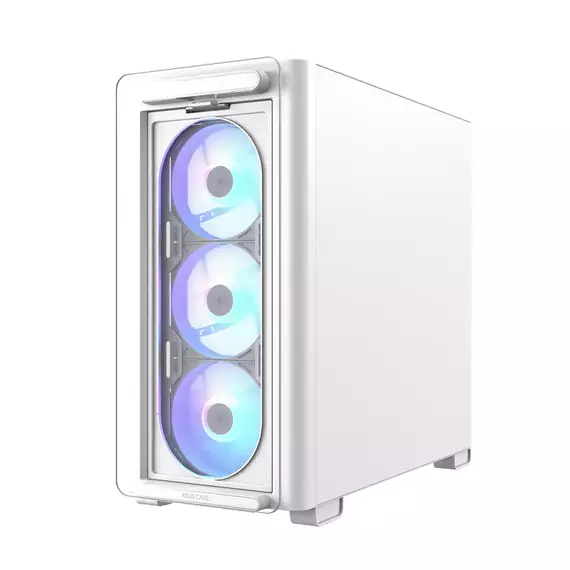 Carcasă PC ASUS A23 PLUS TG ARGB, Mini-Tower, Alb, 8 image