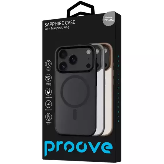 Husă Proove Sapphire with MagSafe pentru Apple iPhone 17 Pro Max, Natural Titanium, 3 image