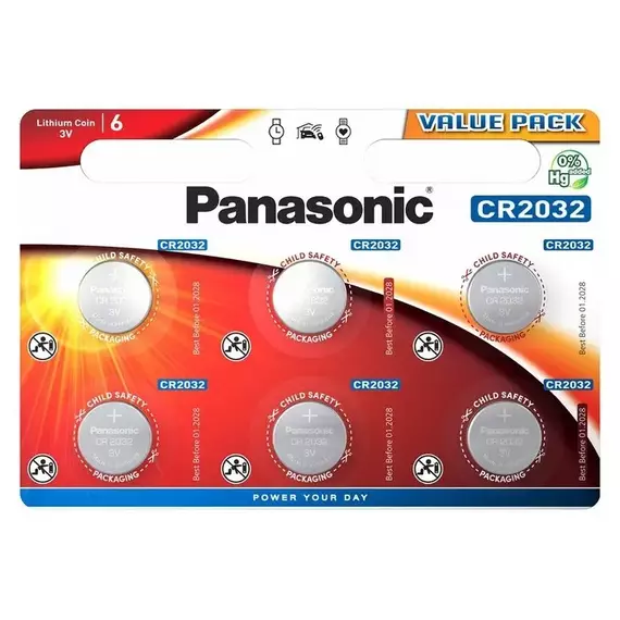 Baterii rotunde Panasonic CR-2032EL, CR2032, 6buc., 4 image