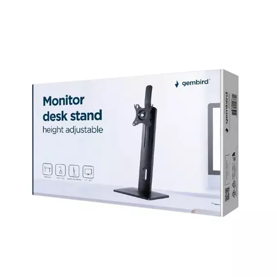 Suport birou pentru monitoare Gembird MS-D1-01, Negru, 8 image