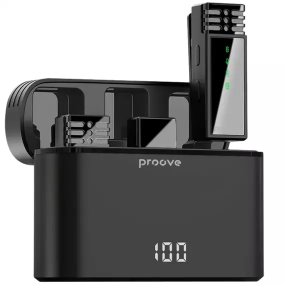 Microphone Wireless Proove Record Lightning (2 mic),Black, 5 image