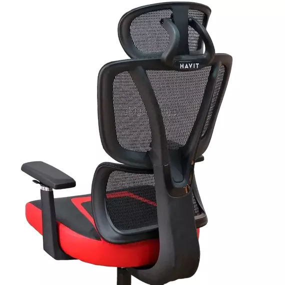 Scaun Gaming Havit GC919, PVC Piele, Negru | Roșu, 4 image
