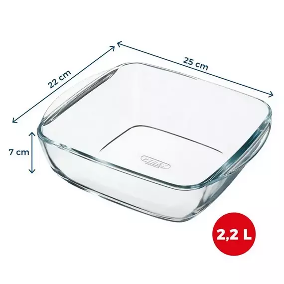 Tava de copt Pyrex 212B100, Transparent, 2 image