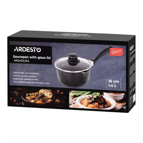 Căuș Ardesto AR2412GES, 1,4L, 16cm, Negru, 5 image