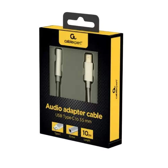 Audio Adaptor Cablexpert A-CM-3.5F-01, USB Type-C (M) - 3.5mm 4-pin (F), 0,01 m, Alb, 2 image