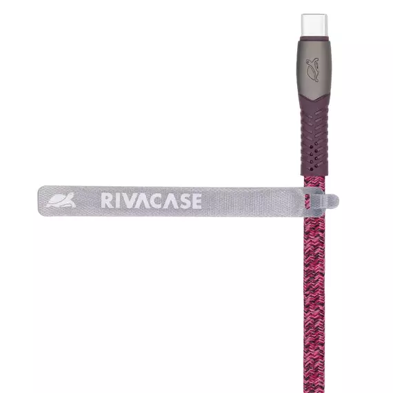 Cablu de încărcare și date Rivacase PS6105, USB Type-C/USB Type-C, 1,2m, Roșu, 5 image