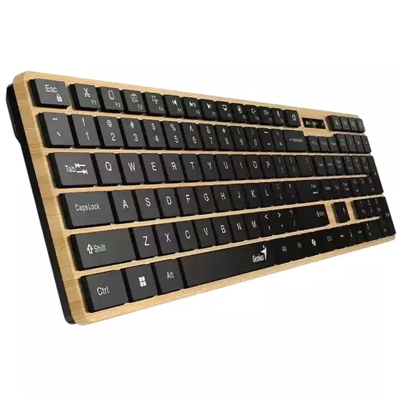 Tastatură Genius SlimStar 7250BT, Fără fir, Pine Wood, 2 image
