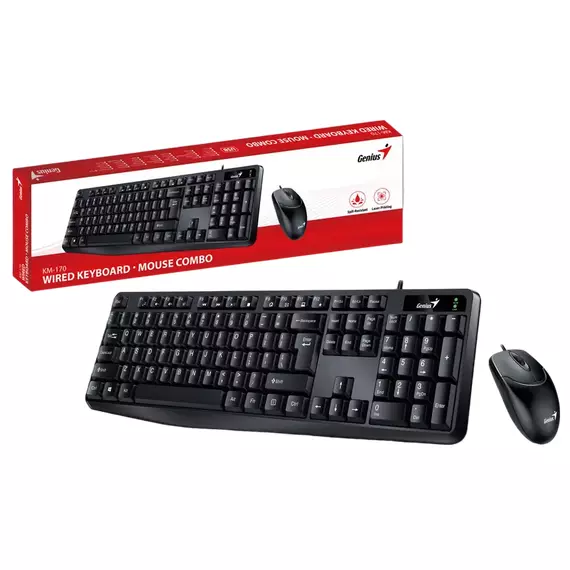 Set Tastatură + Mouse Genius KM-170, Cu fir, Negru, 3 image