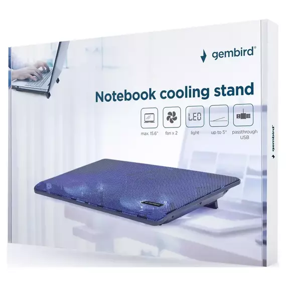 Suport de răcire pentru laptop Gembird NBS-2F15-05, 15,6", Negru, 6 image