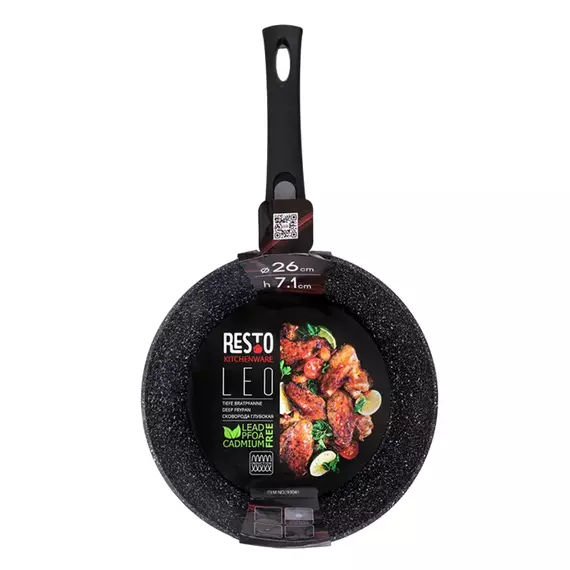 Tigaie adâncă RESTO 93041, 26cm, Negru, 4 image