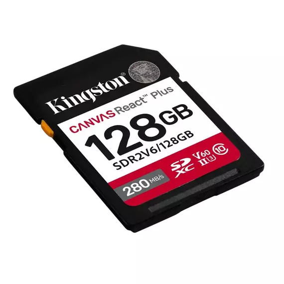 .128GB  SDXC Card (Class 10) UHS-II , U3, Kingston Canvas React Plus V60 "SDR2V6/128GB" (R/W:280/100, 2 image