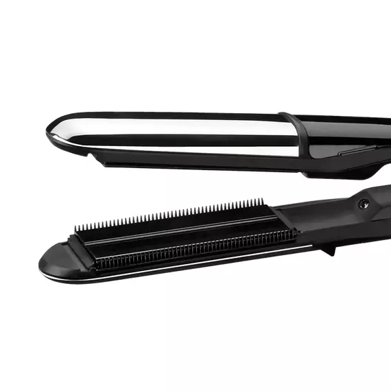 Placă de îndreptat părul BaByliss 2 in 1 Steam Shine ST496E, Negru | Argintiu, 4 image