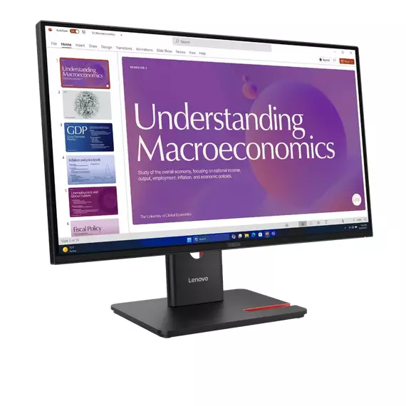 24" Monitor Lenovo T24D-40, IPS 1920x1080 FHD, Negru, 8 image
