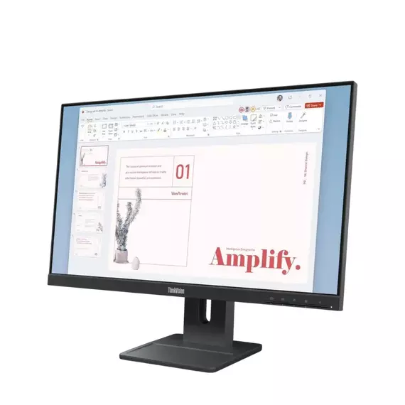 23,8" Monitor Lenovo E24-40, IPS 1920x1080 FHD, Negru, 5 image